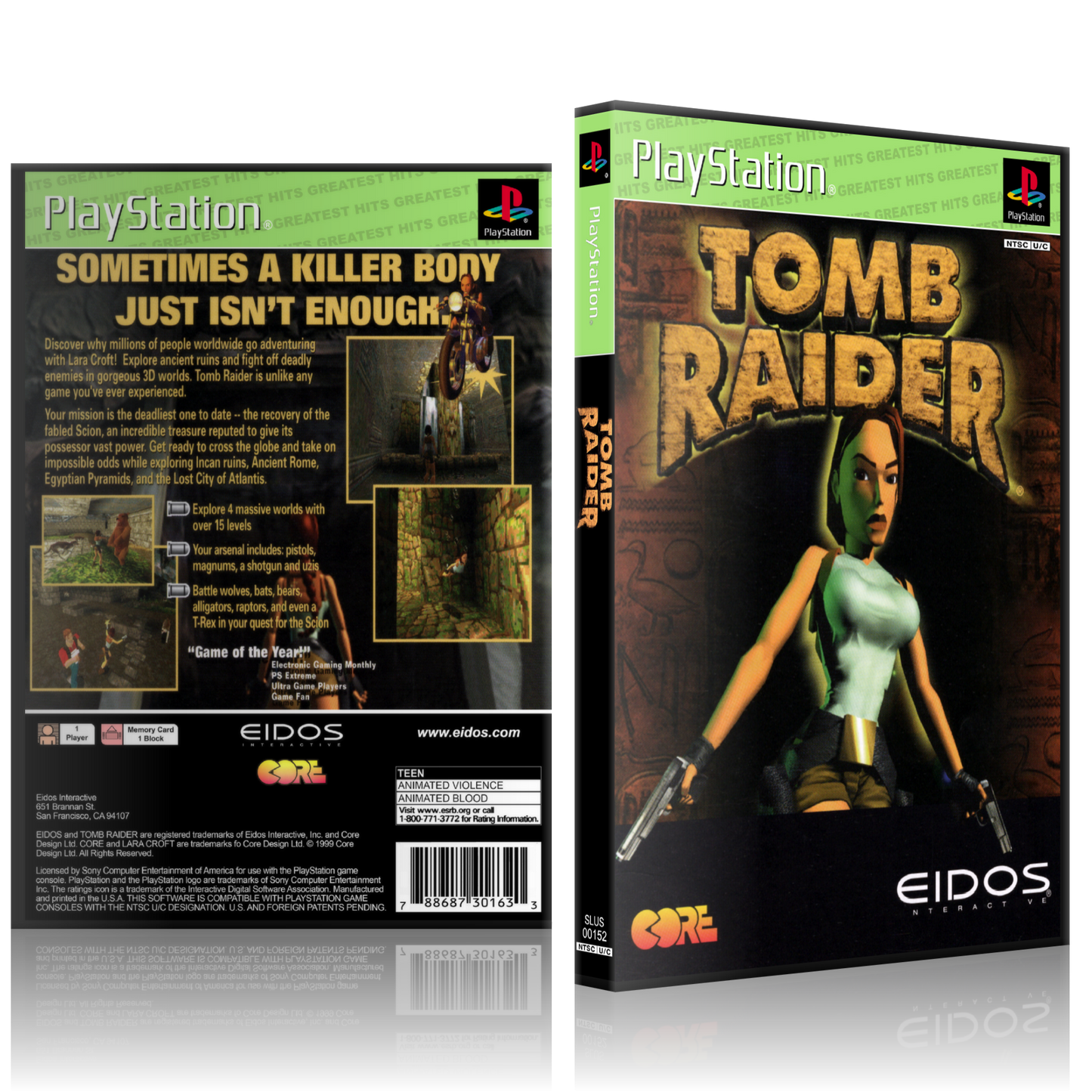 PS1 Case - NO GAME - Tomb Raider - Greatest Hits