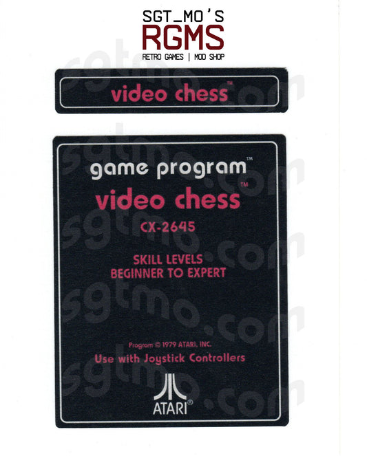 Atari 2600 Replacement Text Style Label - Video Chess