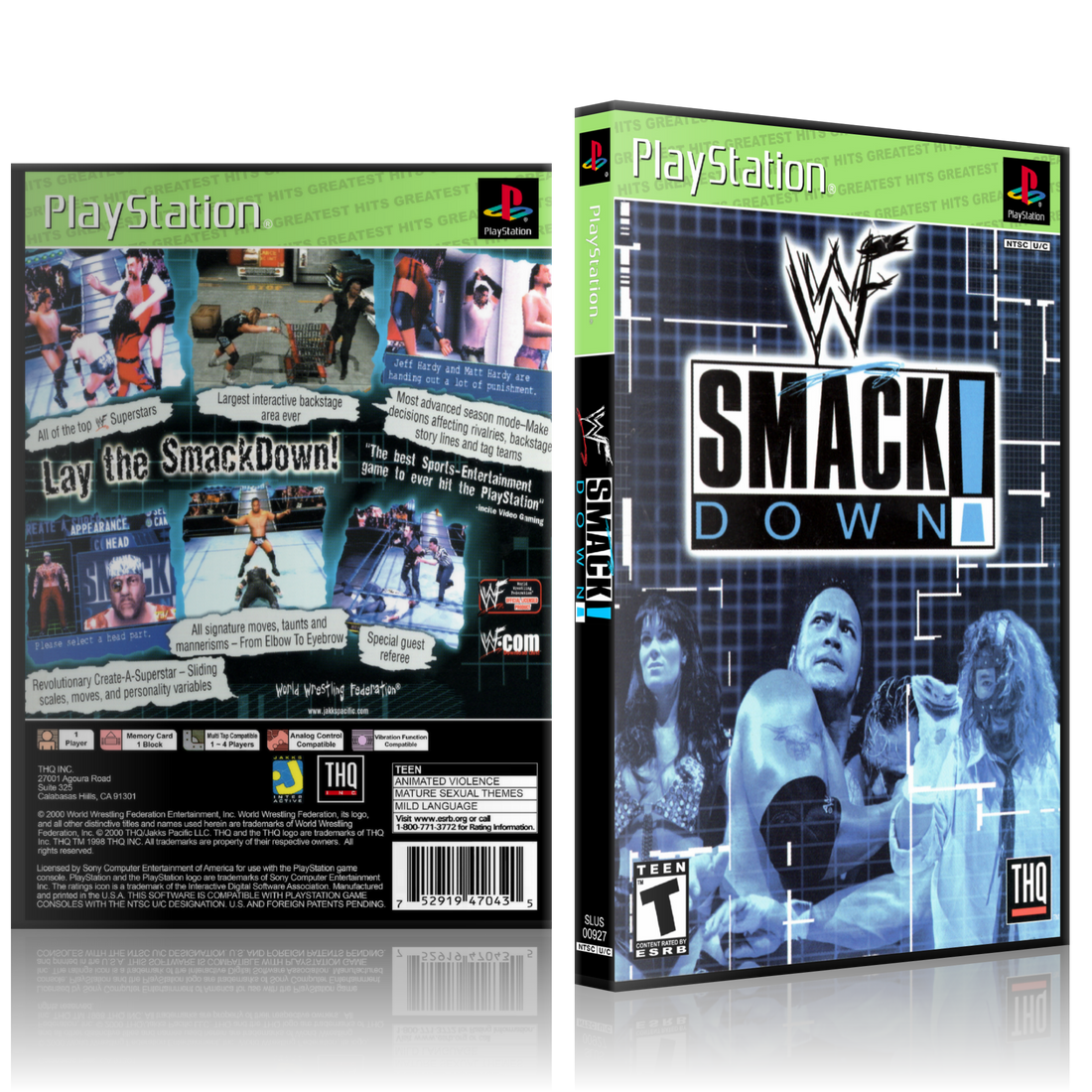 PS1 Case - NO GAME - WWF Smackdown! - Greatest Hits – sgtmo