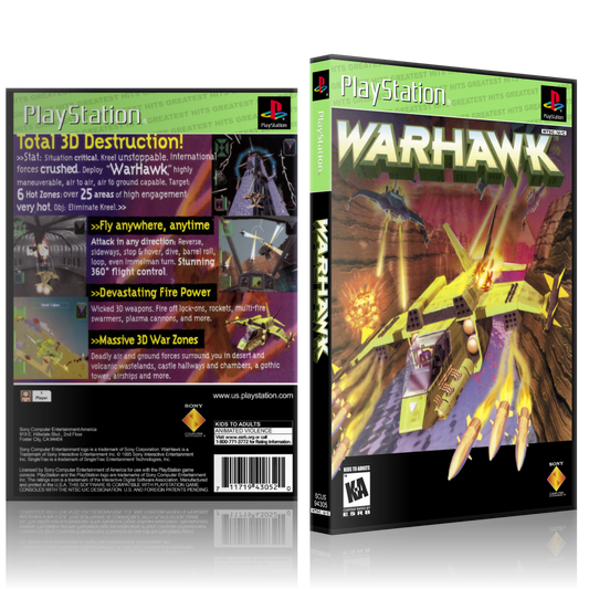 PS1 Case - NO GAME - Warhawk - Greatest Hits