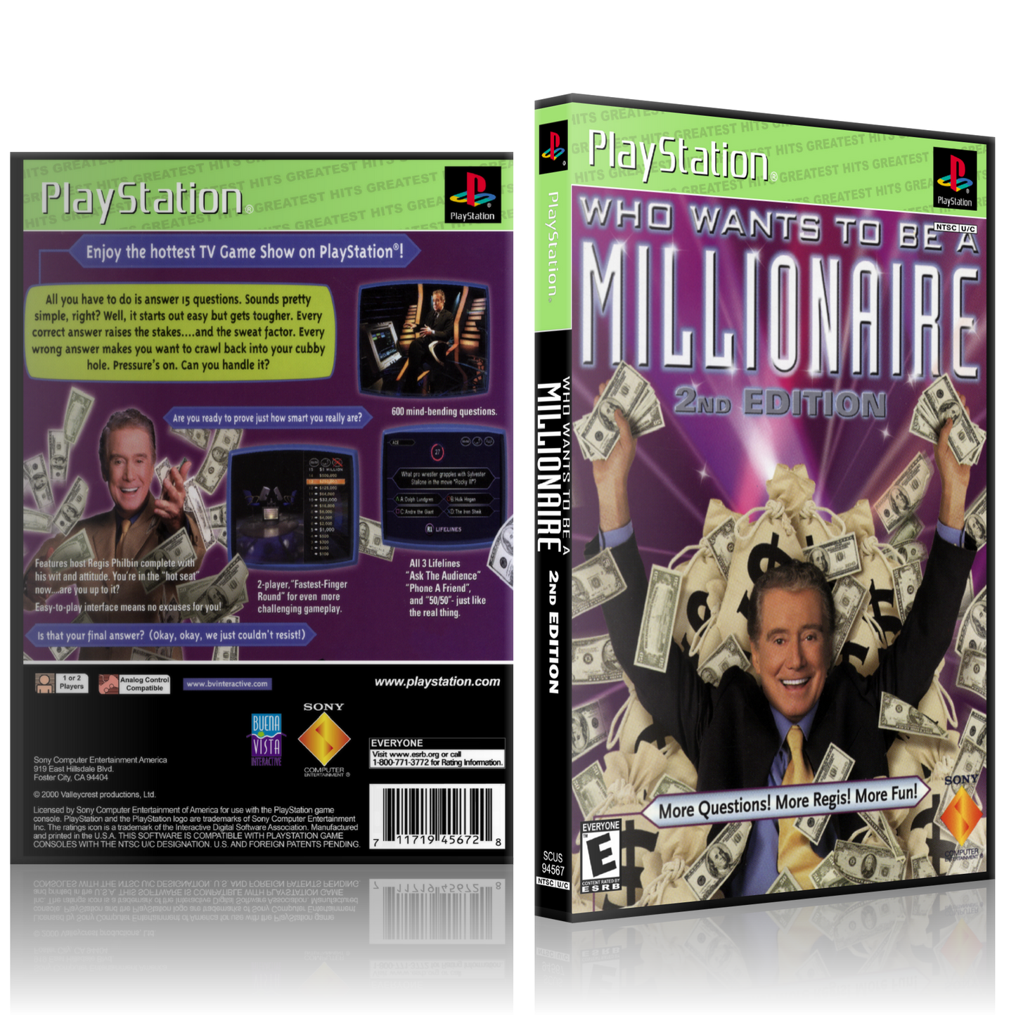 PS1 Case - NO GAME - Who Wants to Be A Millionaire - 2nd Edition - Greatest Hits