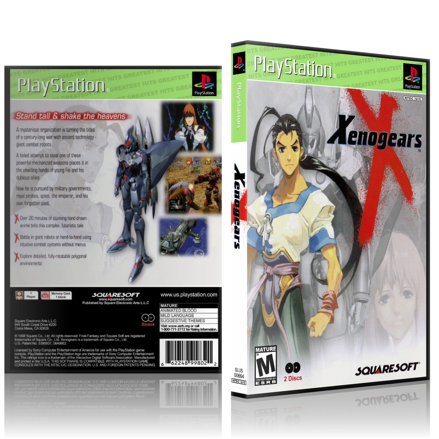 PS1 Case - NO GAME - Xenogears [2 Disc] - Greatest Hits