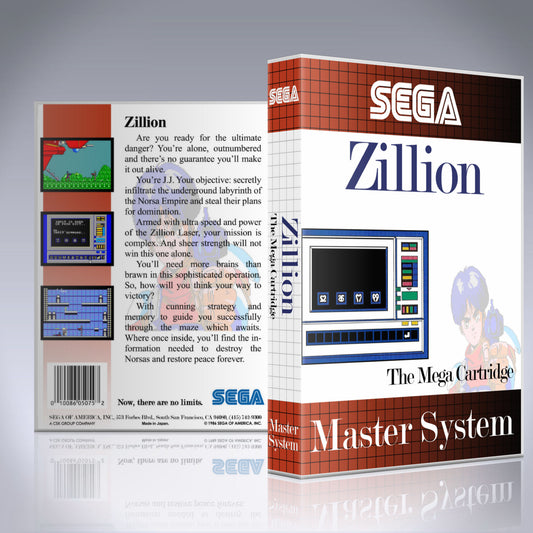 Sega Master System Custom Case - NO GAME - Zillion