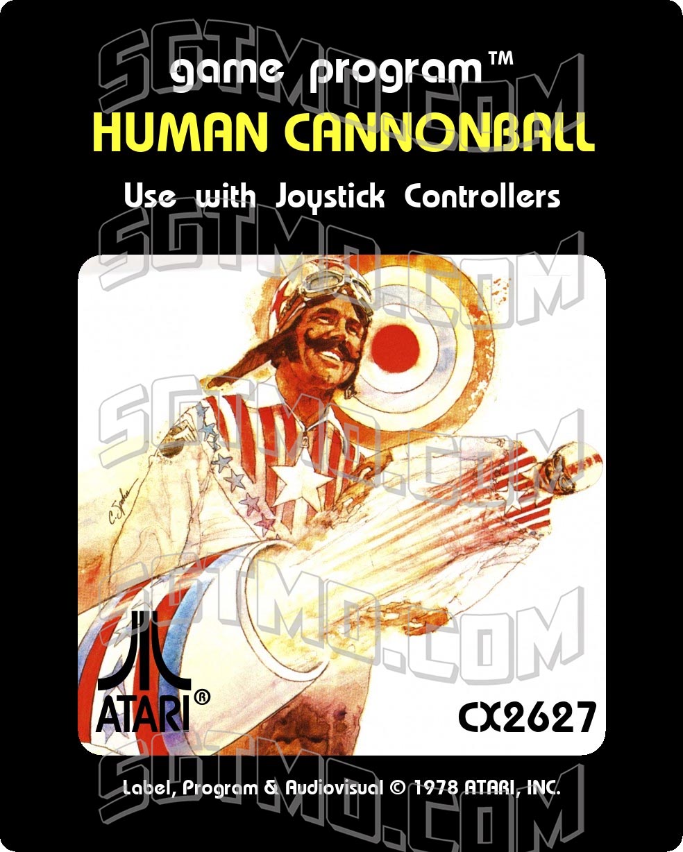 Atari 2600 Label - Human Cannonball