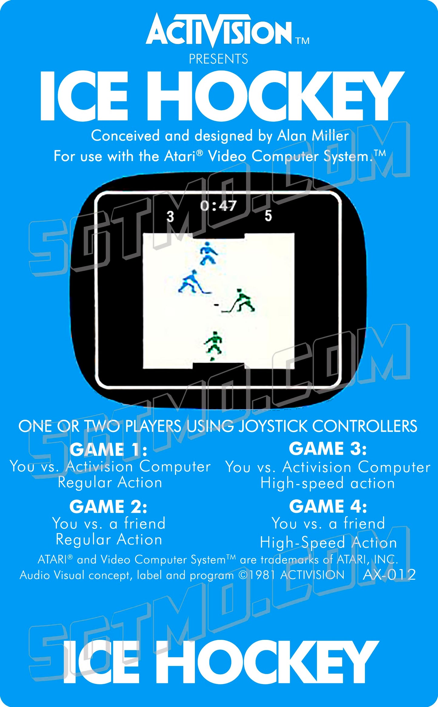 Atari 2600 Label - Ice Hockey