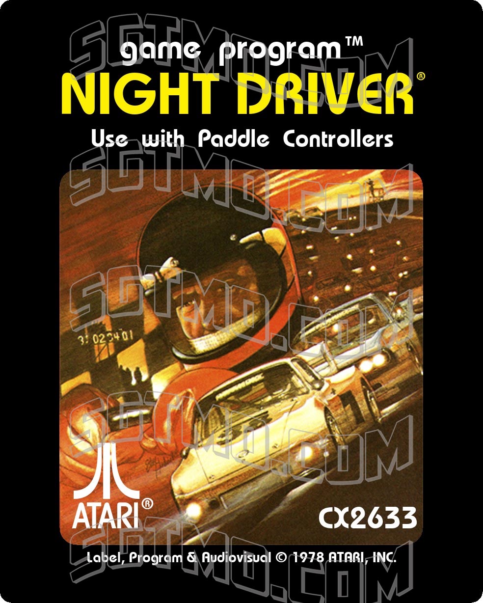 Atari 2600 Label - Night Driver