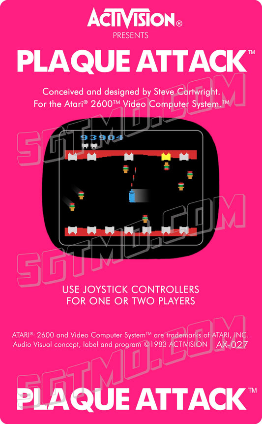 Atari 2600 Label - Plaque Attack