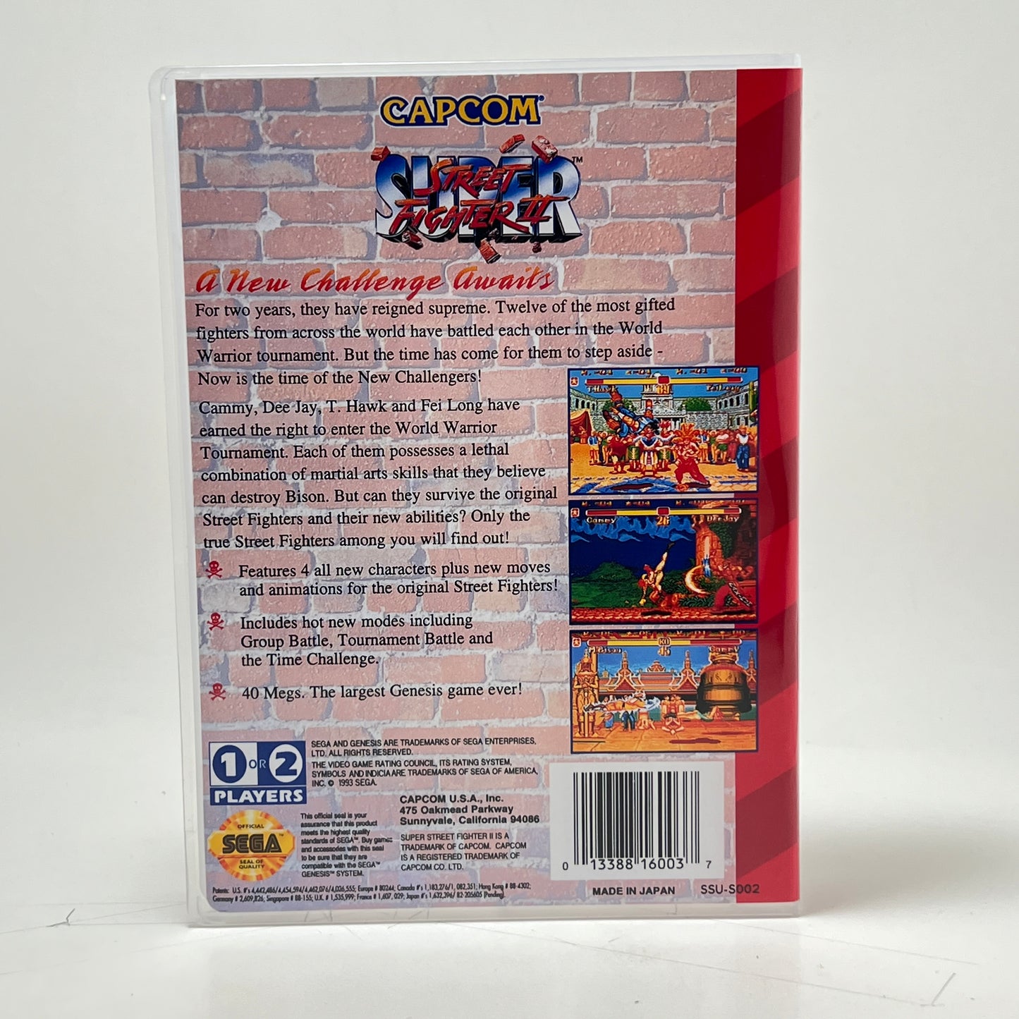 Sega Genesis Universal Game Case - NO GAME - Super Street Fighter II