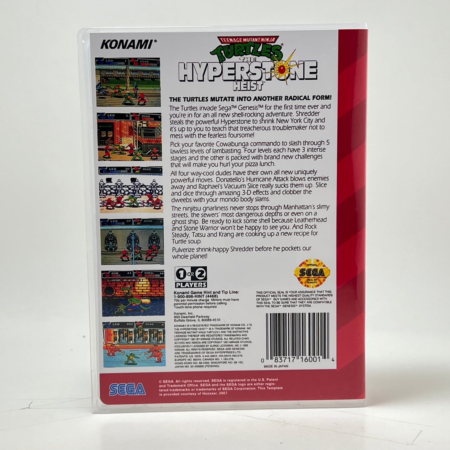 Sega Genesis Universal Game Case - NO GAME - TMNT The Hyper Stone Heist